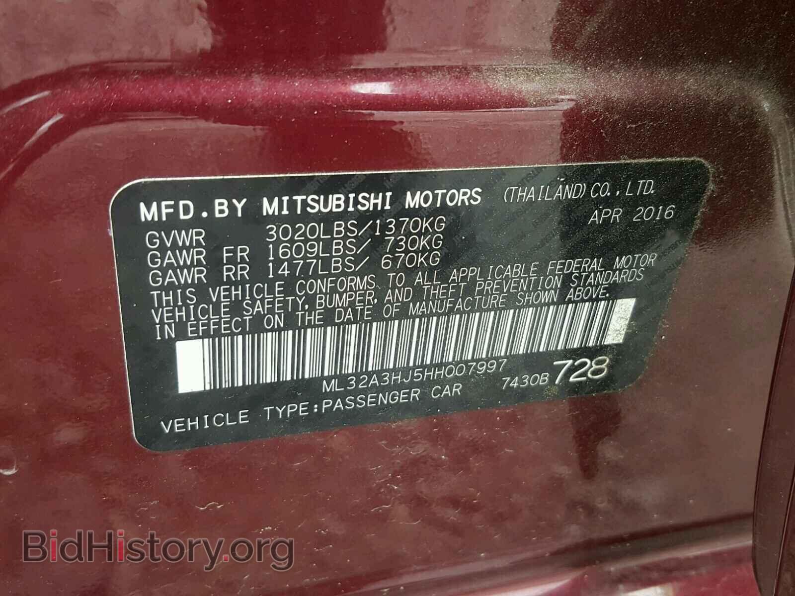 2017 MITSUBISHI MIRAGE - VIN: ML32A3HJ5HH007997 - Фото 10