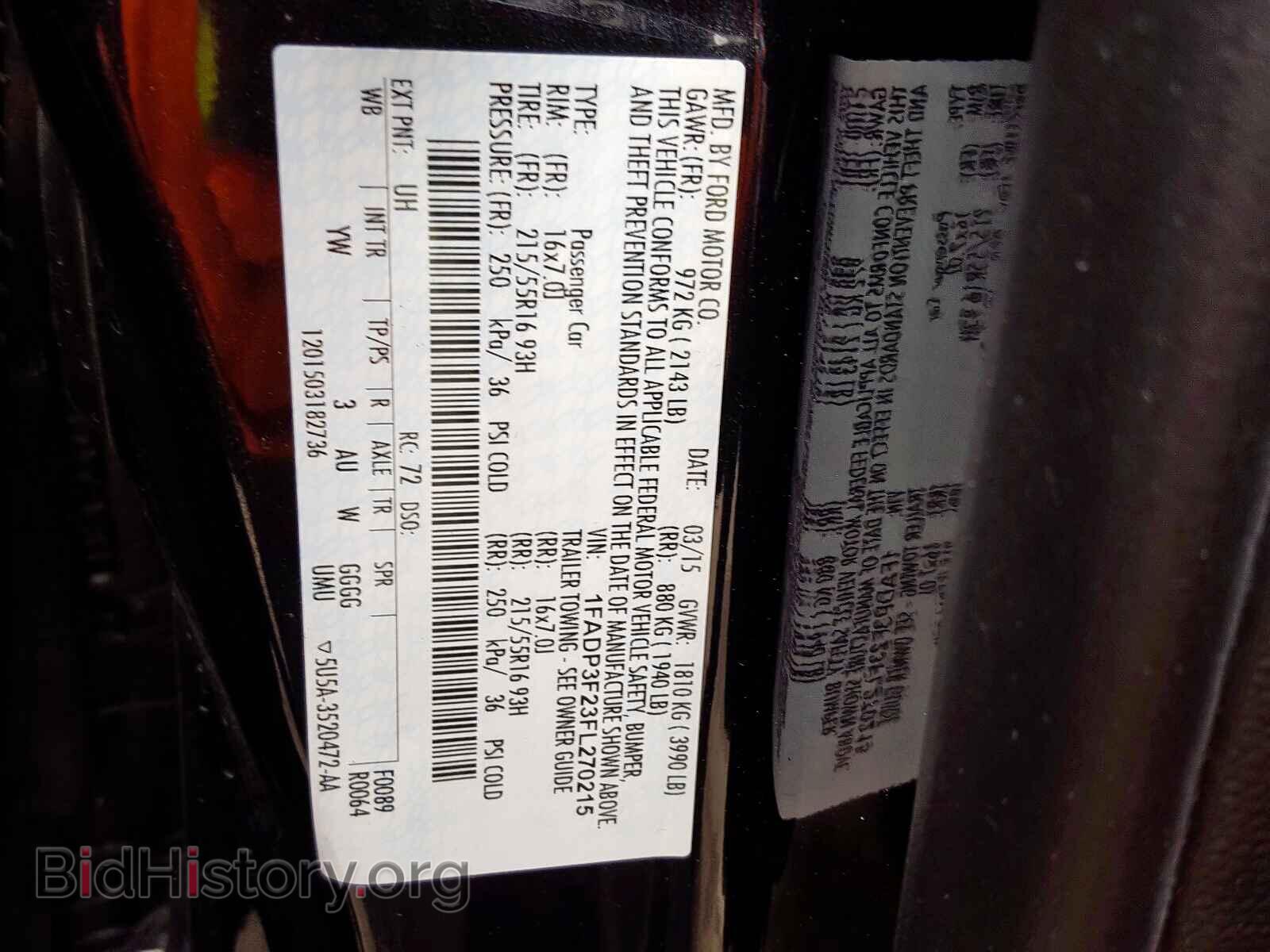 2015 FORD FOCUS - VIN: 1FADP3F23FL270215 - Фото 10