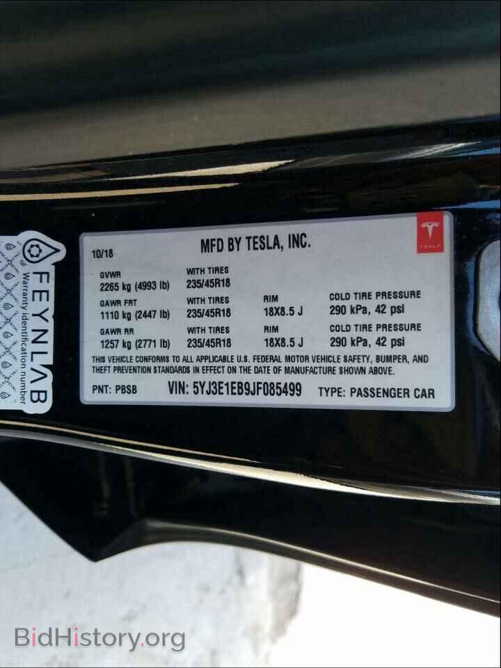 2018 TESLA MODEL 3 - VIN: 5YJ3E1EB9JF085499 - Photo 10