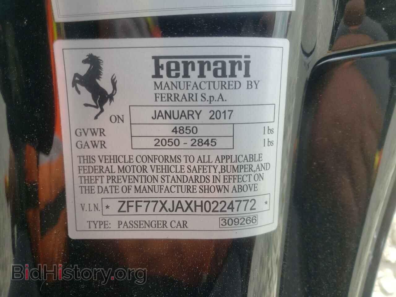 2017 FERRARI ALL MODELS - VIN: ZFF77XJAXH0224772 - Photo 10