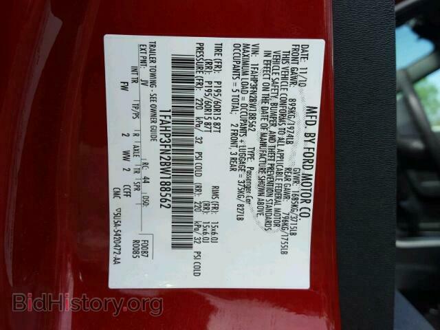 2011 FORD FOCUS - VIN: 1FAHP3FN2BW188562 - Фото 10