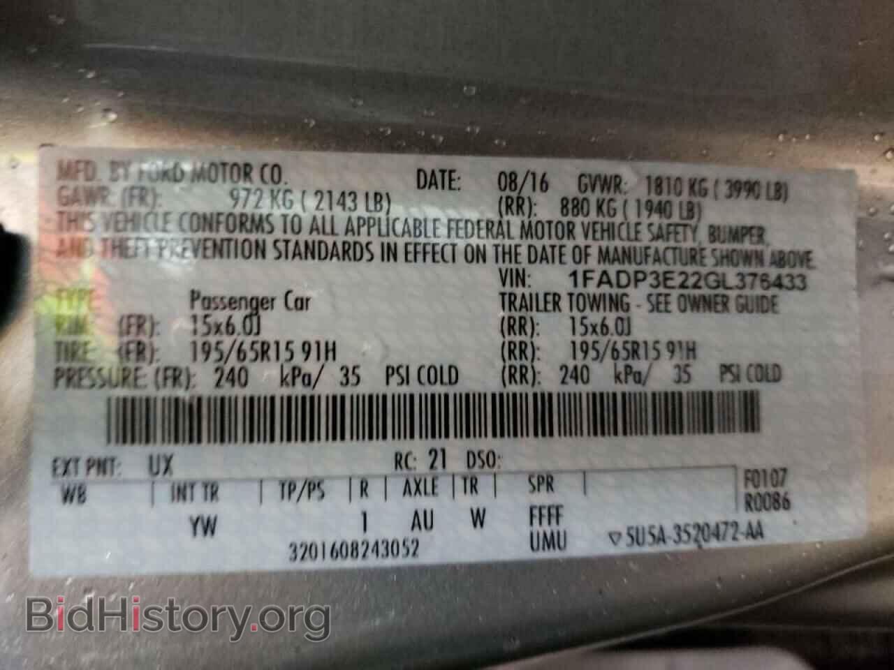 2016 FORD FOCUS - VIN: 1FADP3E22GL376433 - Photo 10
