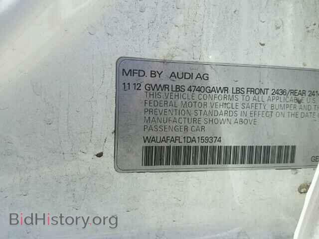 2013 AUDI A4 - VIN: WAUAFAFL1DA159374 - Фото 10
