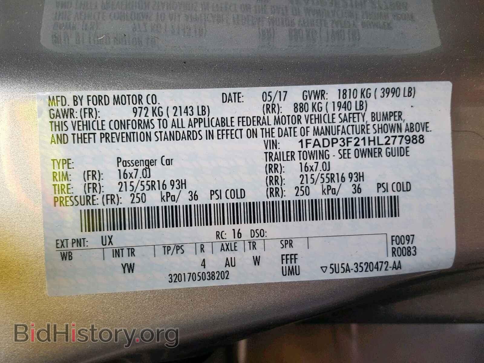 2017 FORD FOCUS SE - VIN: 1FADP3F21HL277988 - Фото 10