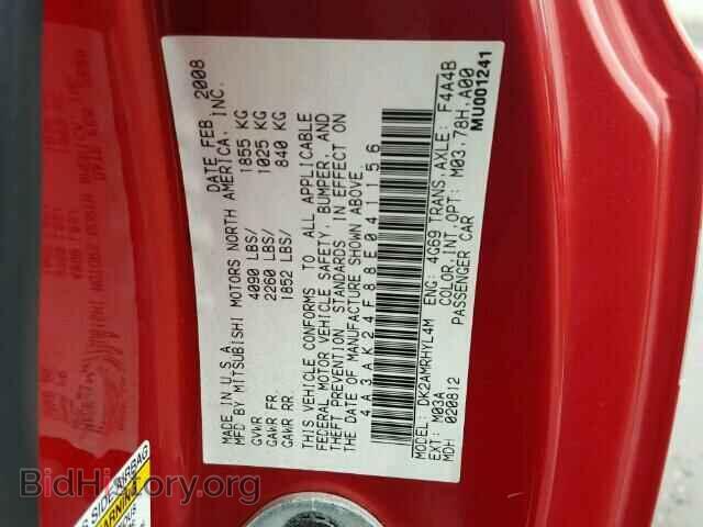 2008 MITSUBISHI ECLIPSE - VIN: 4A3AK24F88E041156 - Фото 10