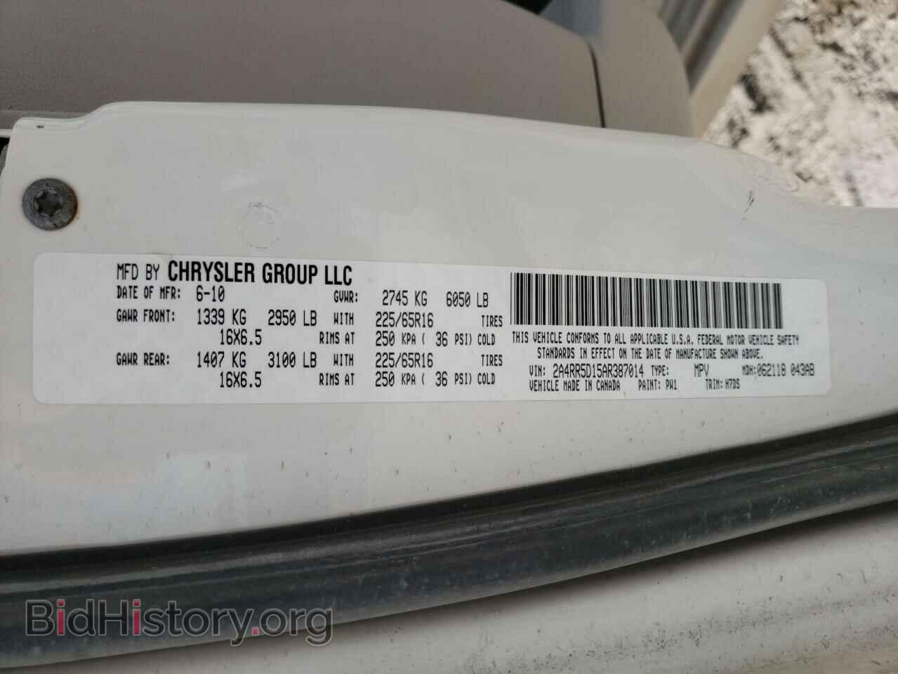 2010 CHRYSLER MINIVAN - VIN: 2A4RR5D15AR387014 - Photo 10
