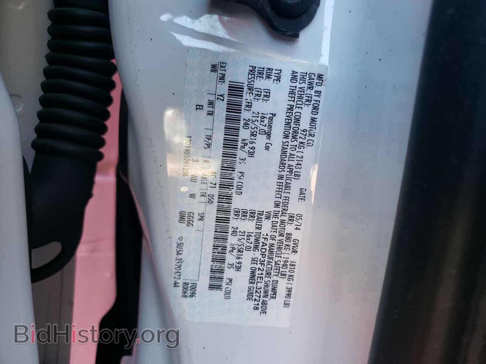 2014 FORD FOCUS - VIN: 1FADP3F21EL327218 - Фото 10