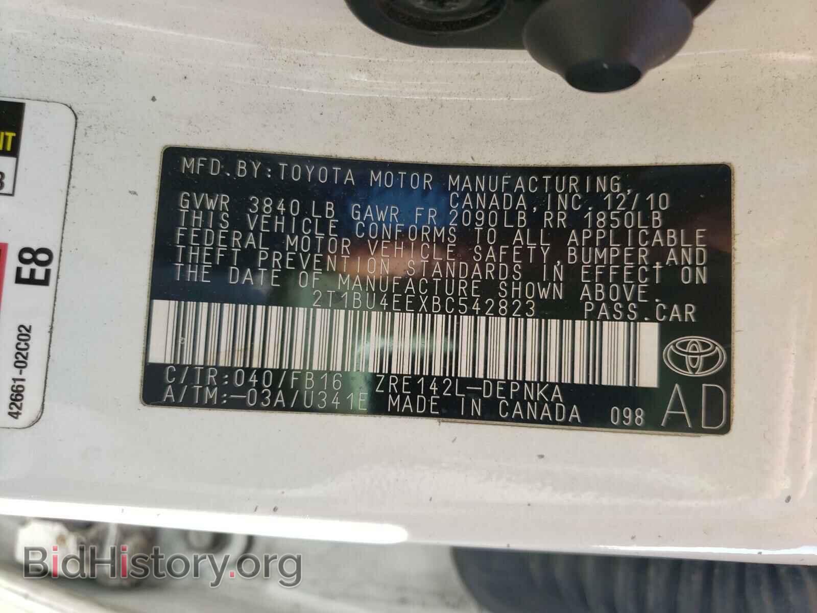 2011 TOYOTA COROLLA - VIN: 2T1BU4EEXBC542823 - Photo 10