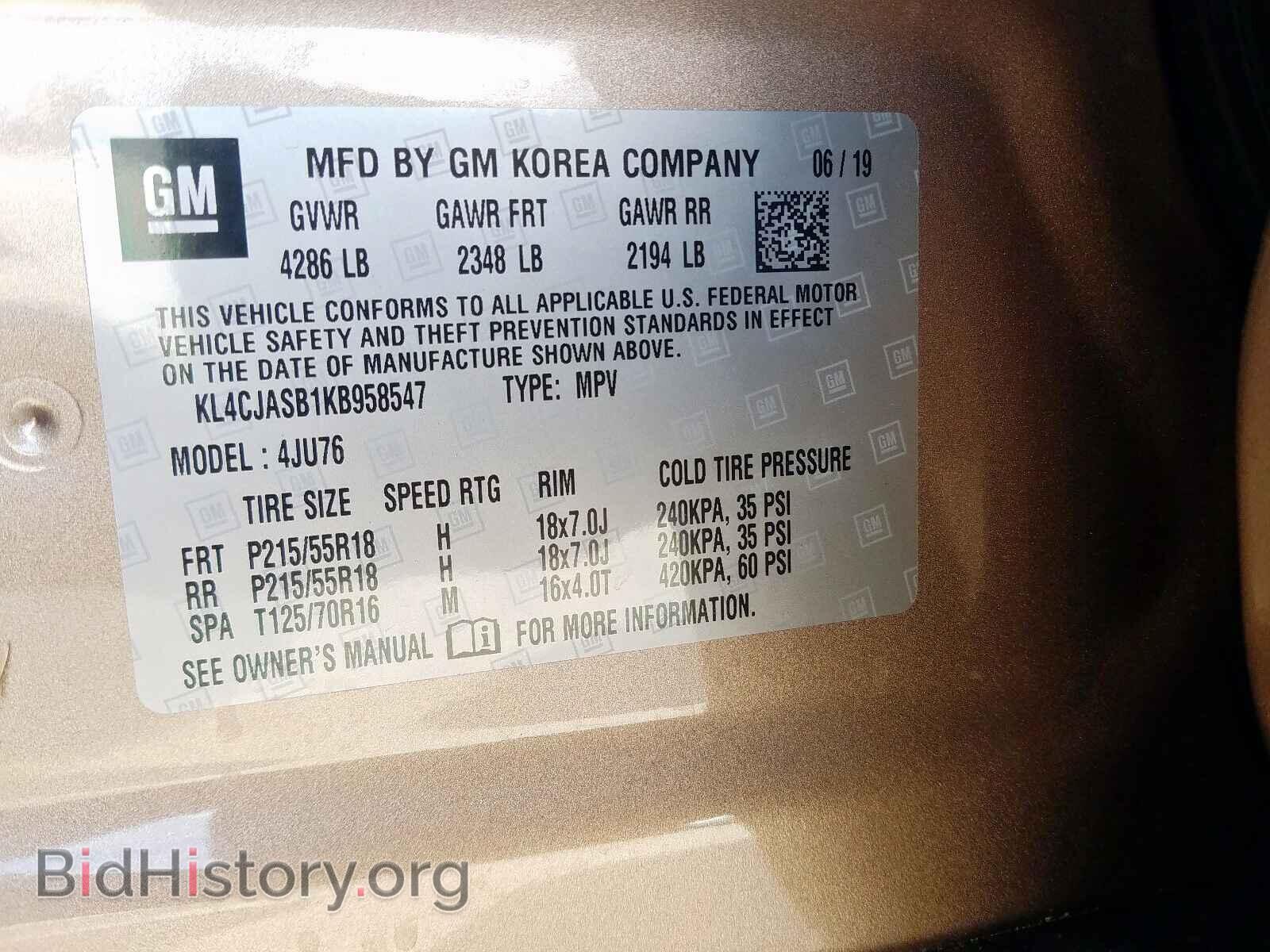 2019 BUICK ENCORE PRE - VIN: KL4CJASB1KB958547 - Photo 10