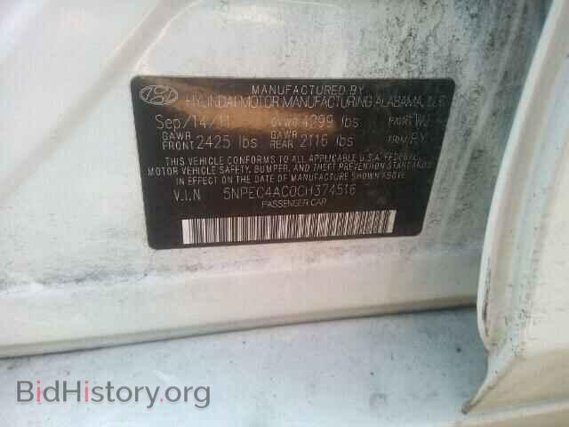 2012 HYUNDAI SONATA - VIN: 5NPEC4AC0CH374516 - Photo 10