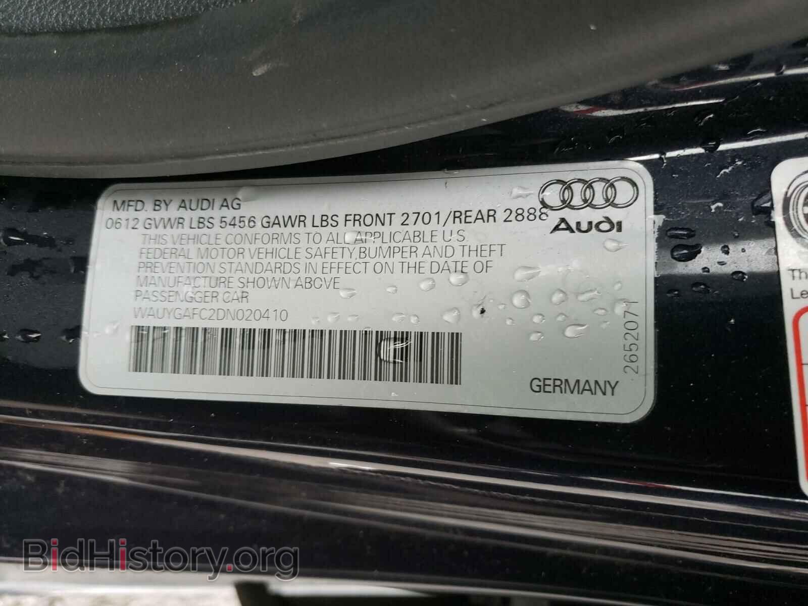 2013 AUDI A7 - VIN: WAUYGAFC2DN020410 - Фото 10