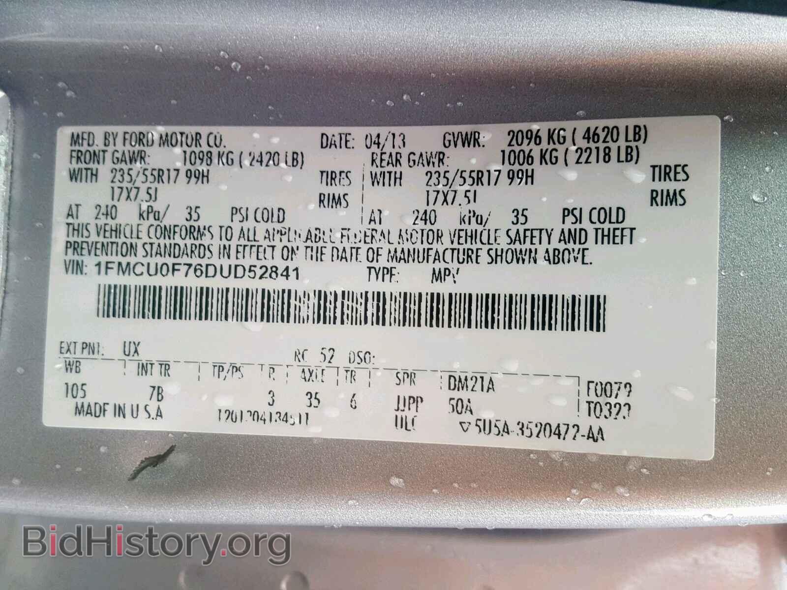 2013 FORD ESCAPE S - VIN: 1FMCU0F76DUD52841 - Photo 10