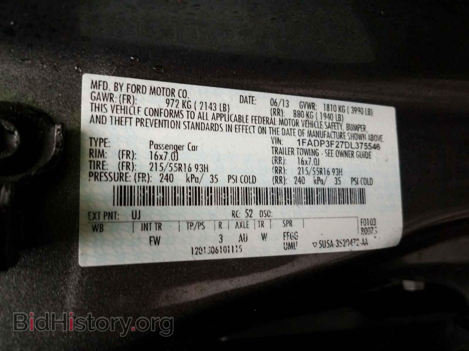 2013 FORD FOCUS - VIN: 1FADP3F27DL375546 - Фото 10