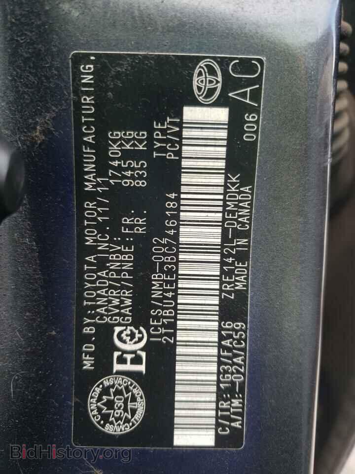 2011 TOYOTA COROLLA - VIN: 2T1BU4EE3BC746184 - Фото 10