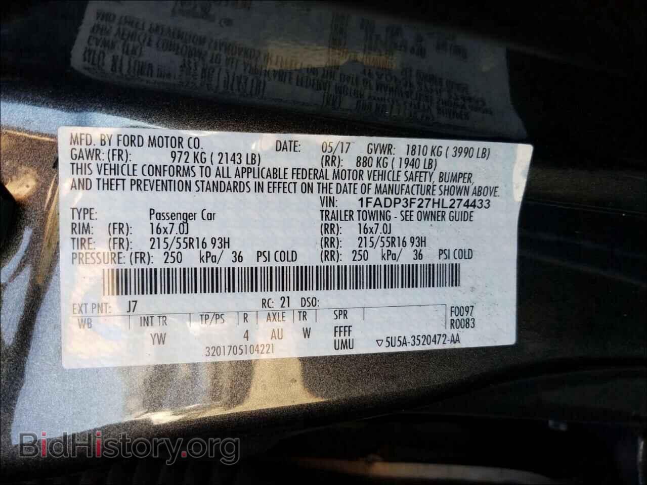 2017 FORD FOCUS - VIN: 1FADP3F27HL274433 - Photo 10