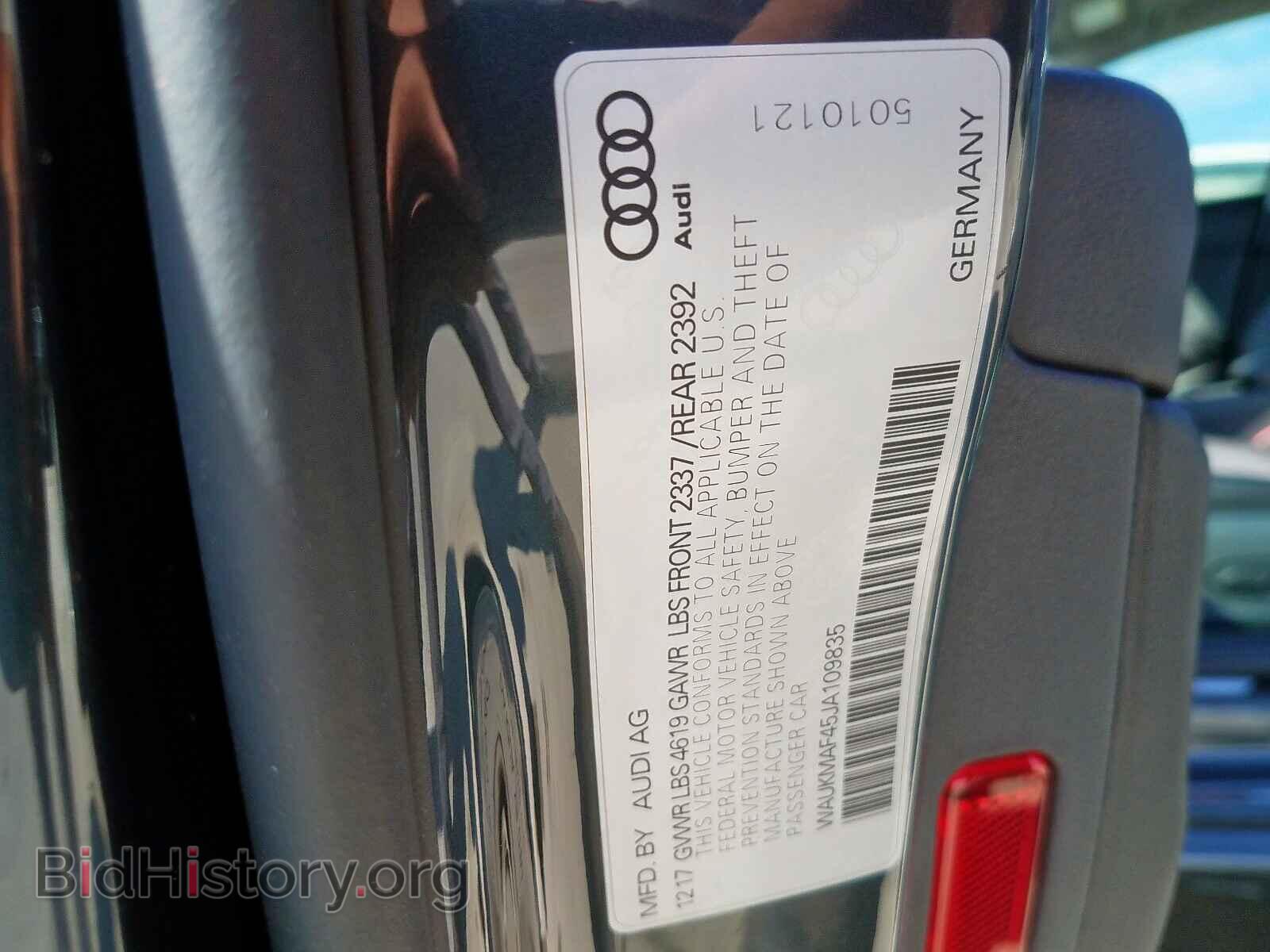 2018 AUDI A4 - VIN: WAUKMAF45JA109835 - Фото 10