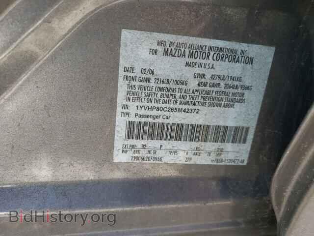 2006 MAZDA 6 - VIN: 1YVHP80C265M42372 - Фото 10