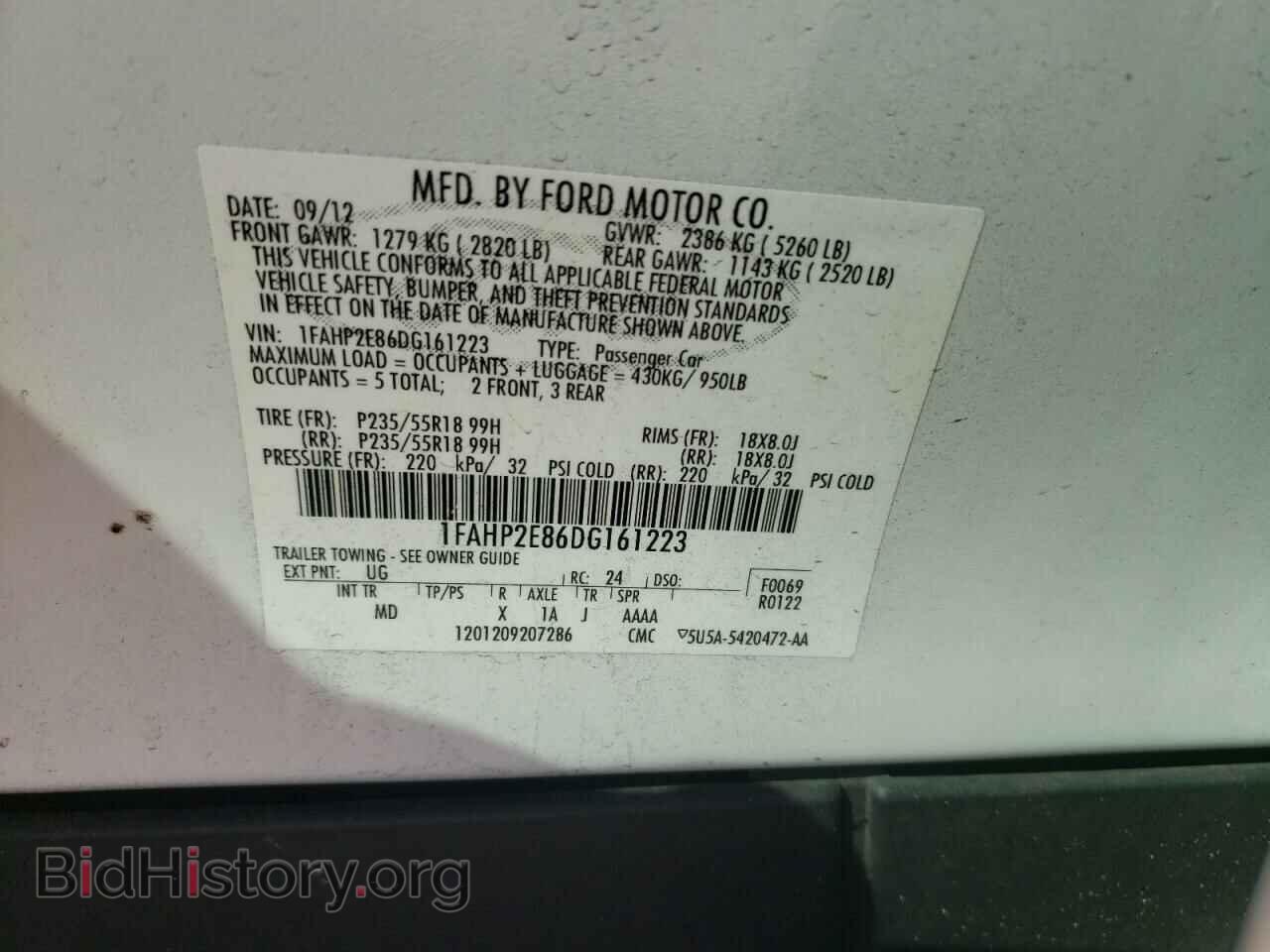 2013 FORD TAURUS - VIN: 1FAHP2E86DG161223 - Photo 10