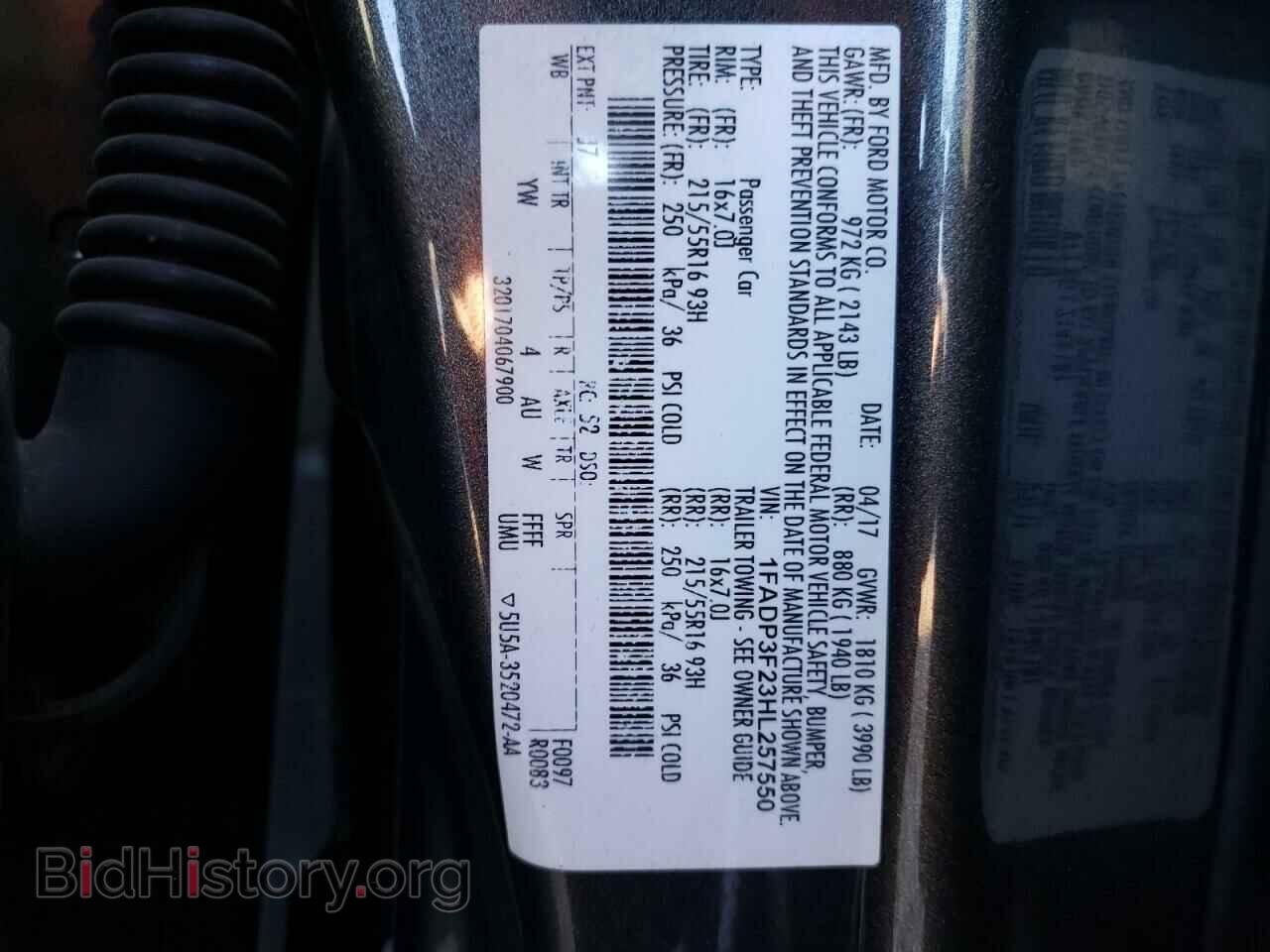 2017 FORD FOCUS - VIN: 1FADP3F23HL257550 - Фото 10