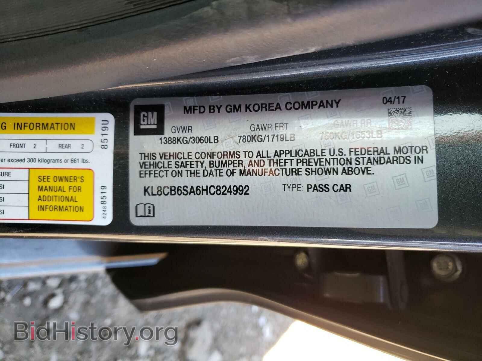 2017 CHEVROLET SPARK - VIN: KL8CB6SA6HC824992 - Фото 10