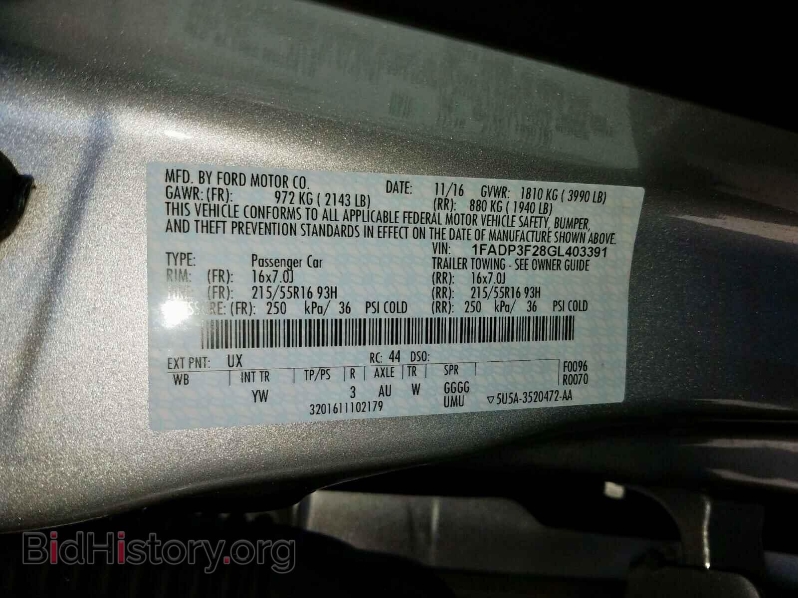 2016 FORD FOCUS - VIN: 1FADP3F28GL403391 - Photo 10