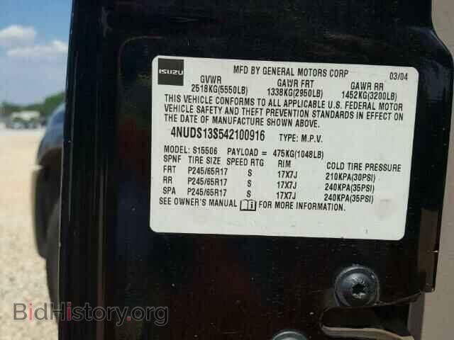 2004 ISUZU ASCENDER - VIN: 4NUDS13S542100916 - Photo 10