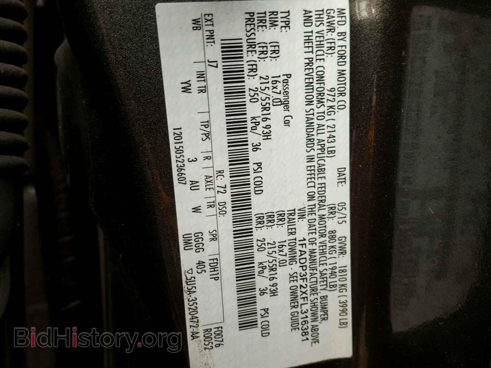 2015 FORD FOCUS - VIN: 1FADP3F2XFL316381 - Фото 10