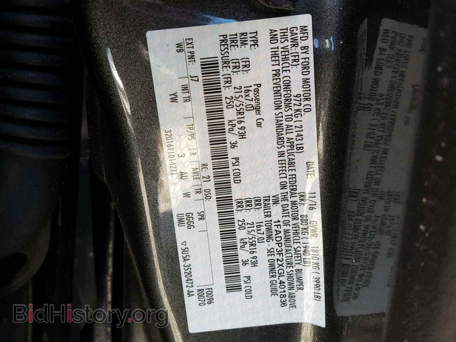 2016 FORD FOCUS - VIN: 1FADP3F2XGL401836 - Фото 10