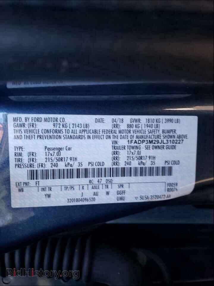 2018 FORD FOCUS - VIN: 1FADP3M29JL310227 - Фото 10