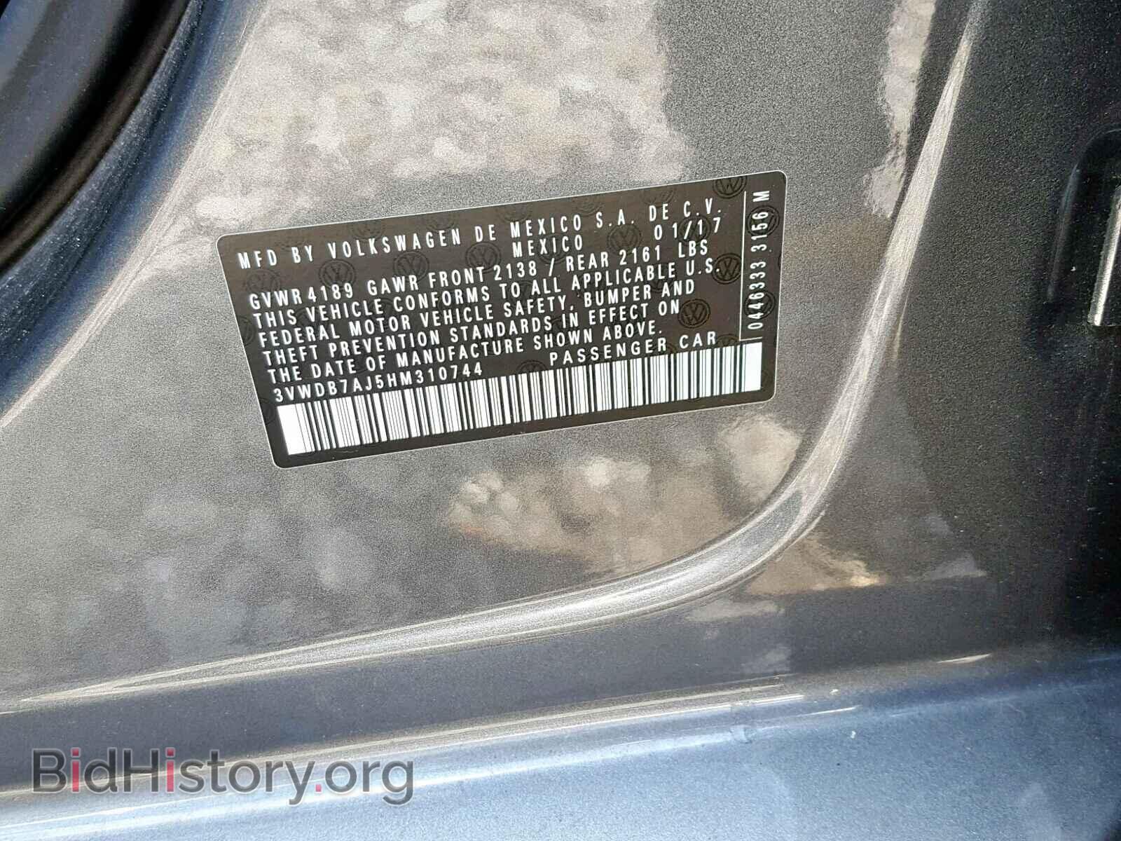 2017 VOLKSWAGEN JETTA - VIN: 3VWDB7AJ5HM310744 - Photo 10