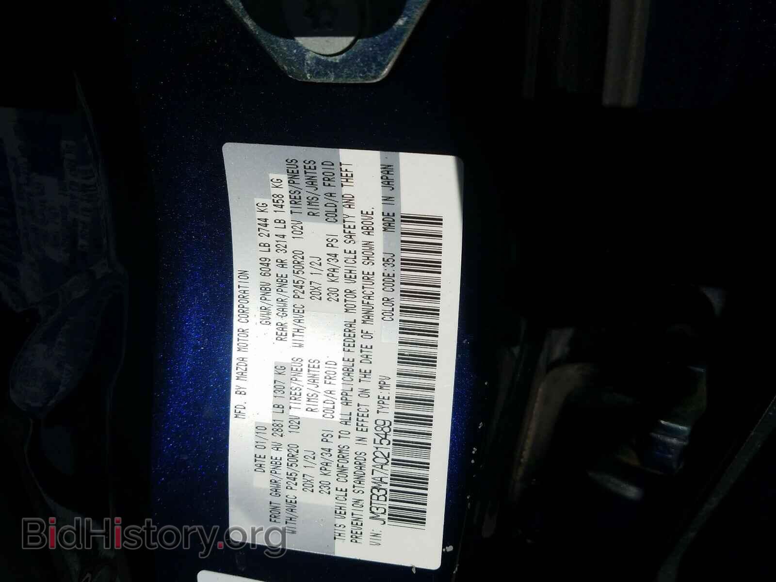 2010 MAZDA CX-9 - VIN: JM3TB3MA7A0215489 - Фото 10