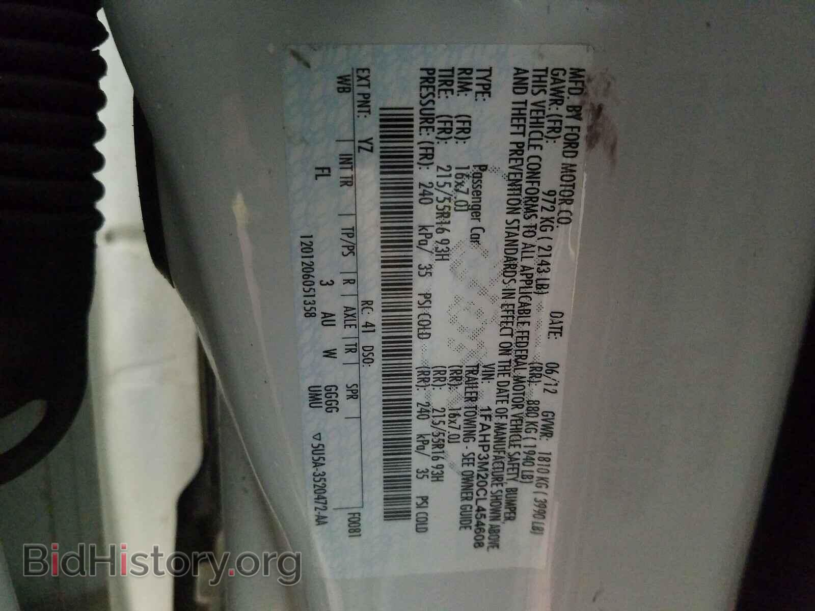 2012 FORD FOCUS - VIN: 1FAHP3M20CL454608 - Фото 10