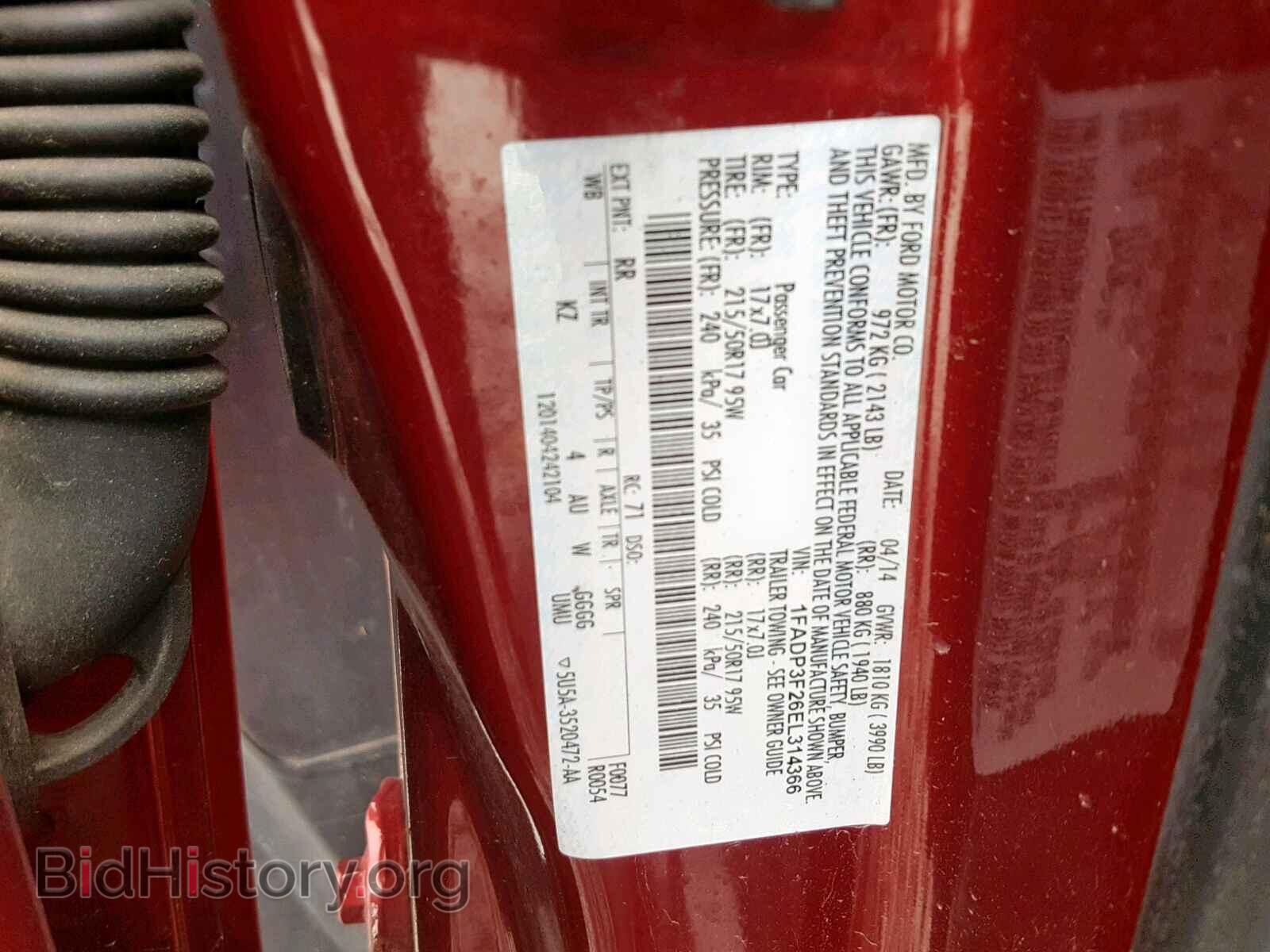 2014 FORD FOCUS SE - VIN: 1FADP3F26EL314366 - Фото 10