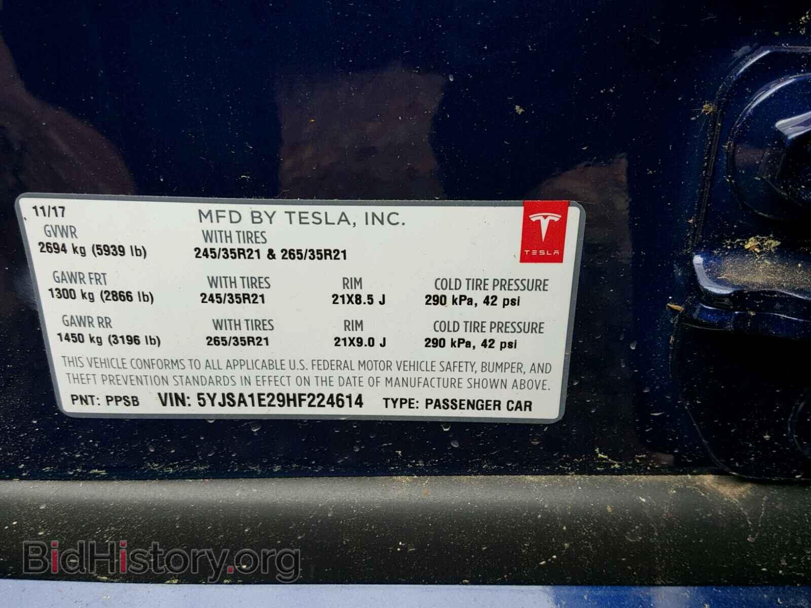 2017 TESLA MODEL S - VIN: 5YJSA1E29HF224614 - Photo 10
