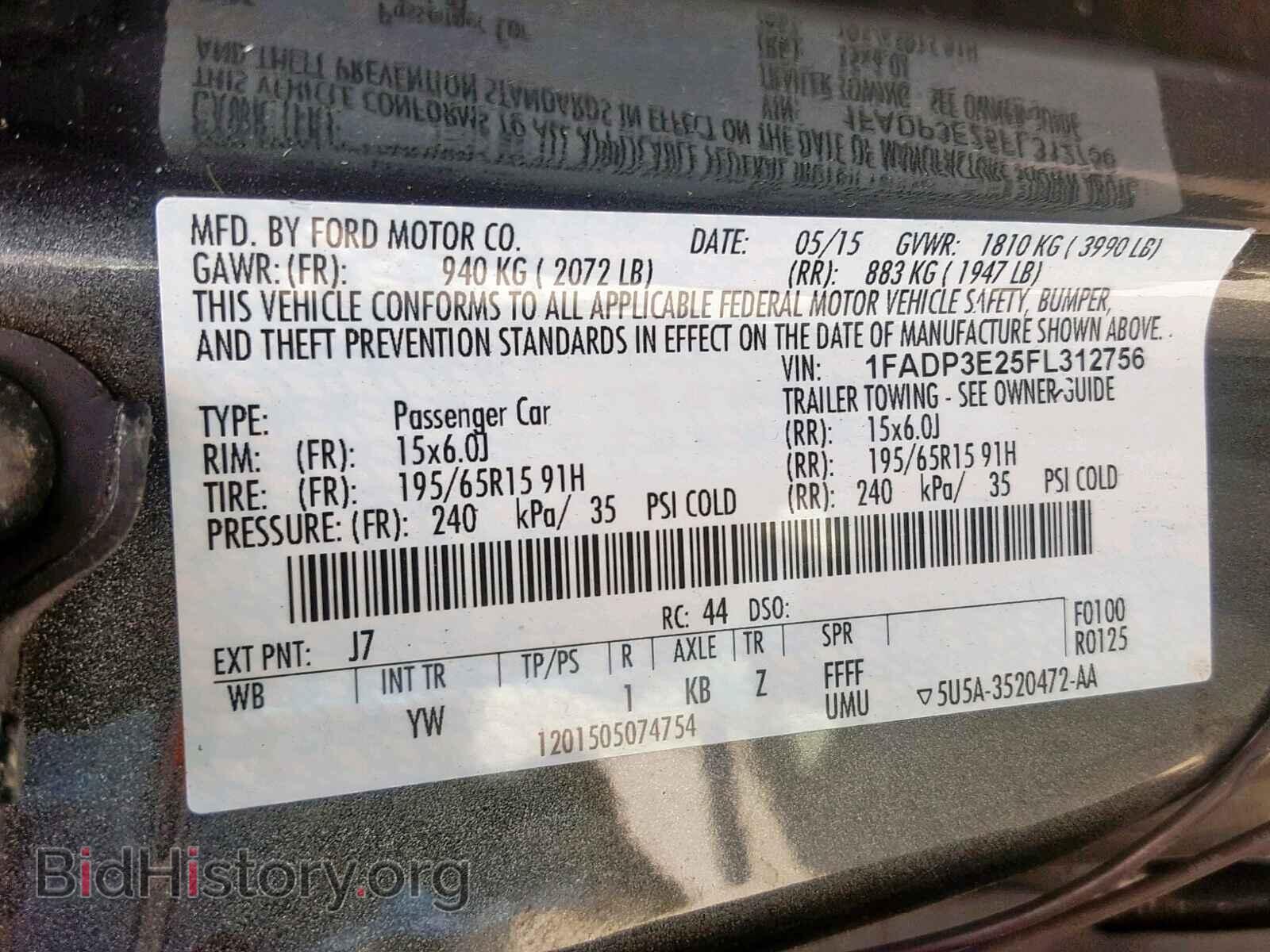 2015 FORD FOCUS - VIN: 1FADP3E25FL312756 - Фото 10