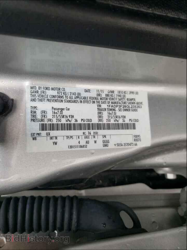 2016 FORD FOCUS - VIN: 1FADP3F28GL236353 - Фото 10
