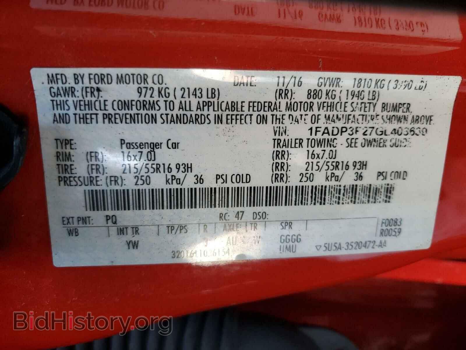 2016 FORD FOCUS - VIN: 1FADP3F27GL403639 - Фото 10