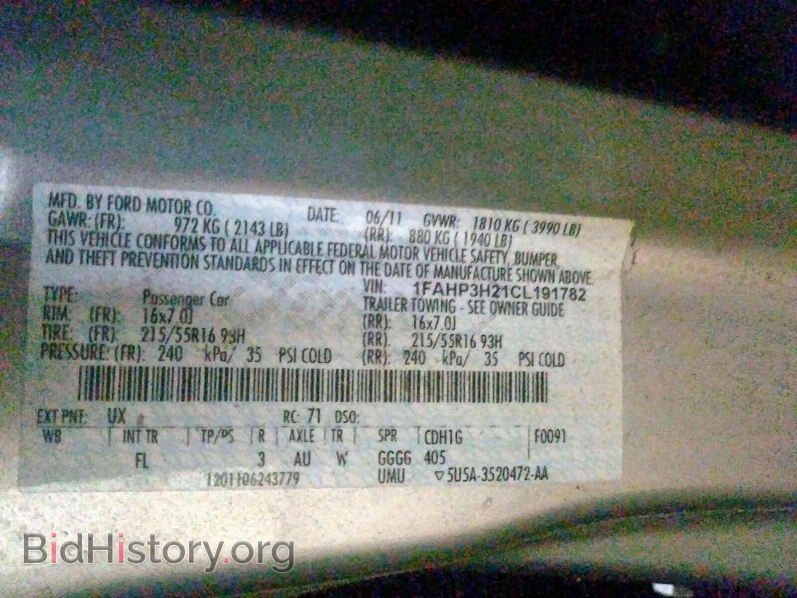 2012 FORD FOCUS - VIN: 1FAHP3H21CL191782 - Фото 10