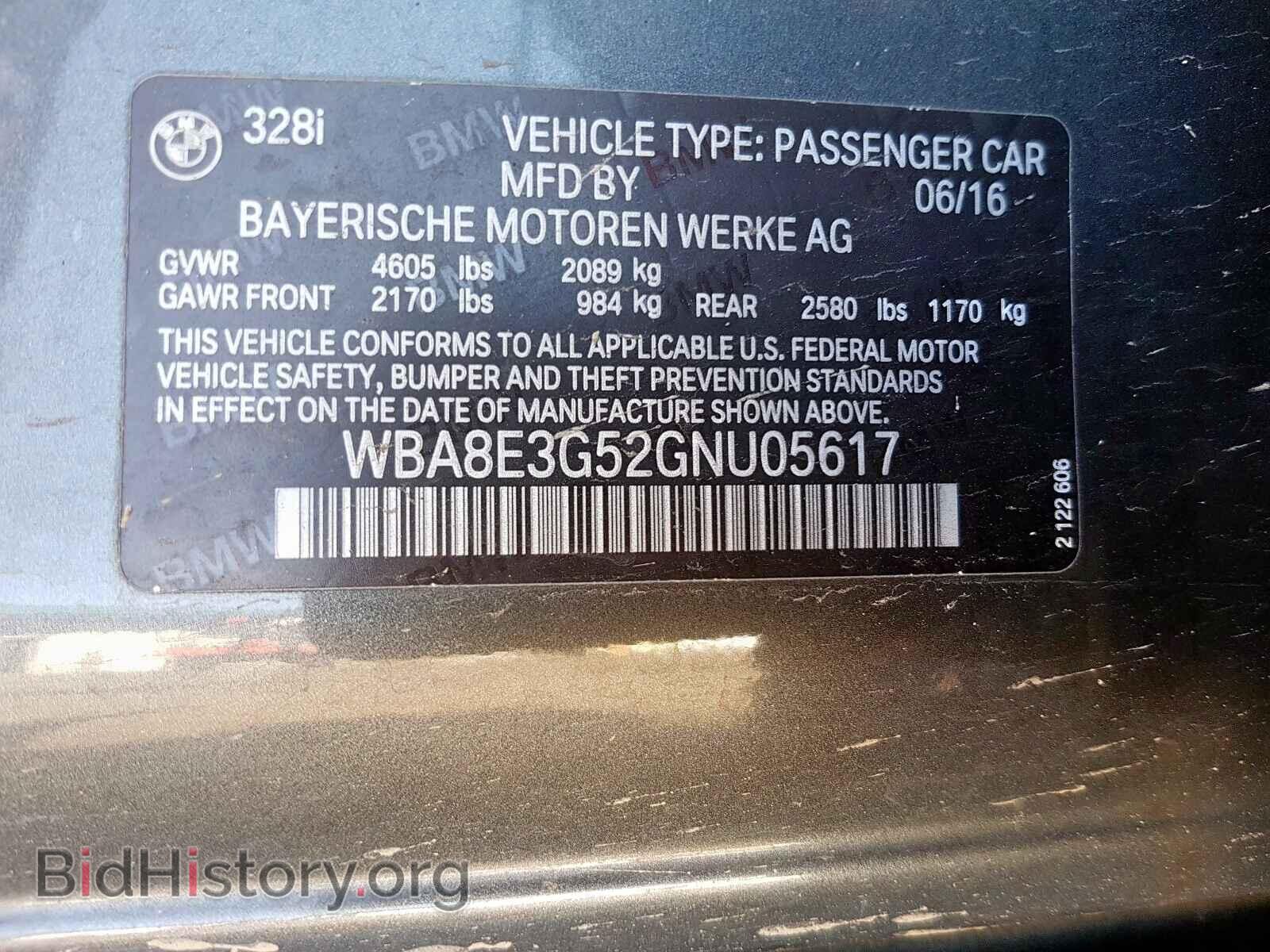 2016 BMW 3 SERIES - VIN: WBA8E3G52GNU05617 - Фото 10