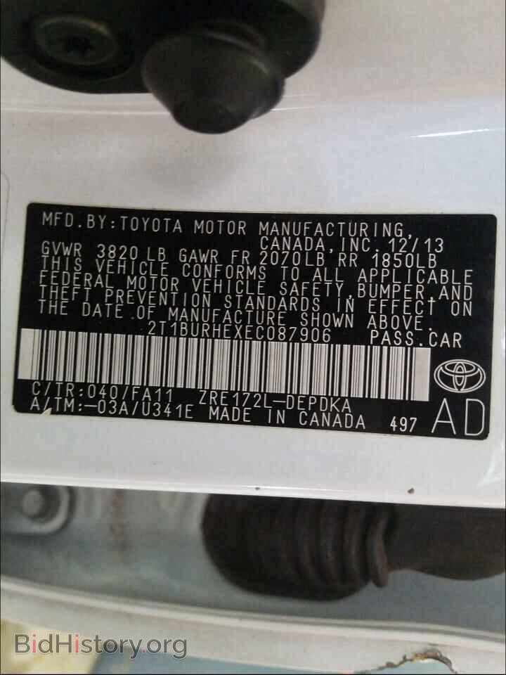 2014 TOYOTA COROLLA - VIN: 2T1BURHEXEC087906 - Photo 10