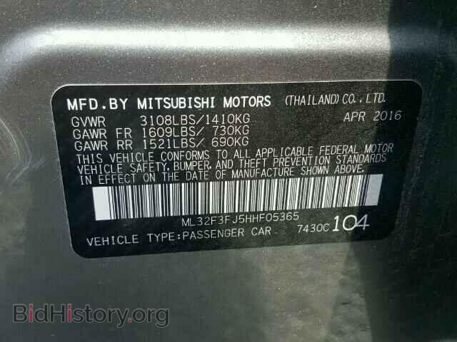 2017 MITSUBISHI MIRAGE - VIN: ML32F3FJ5HHF05365 - Фото 10