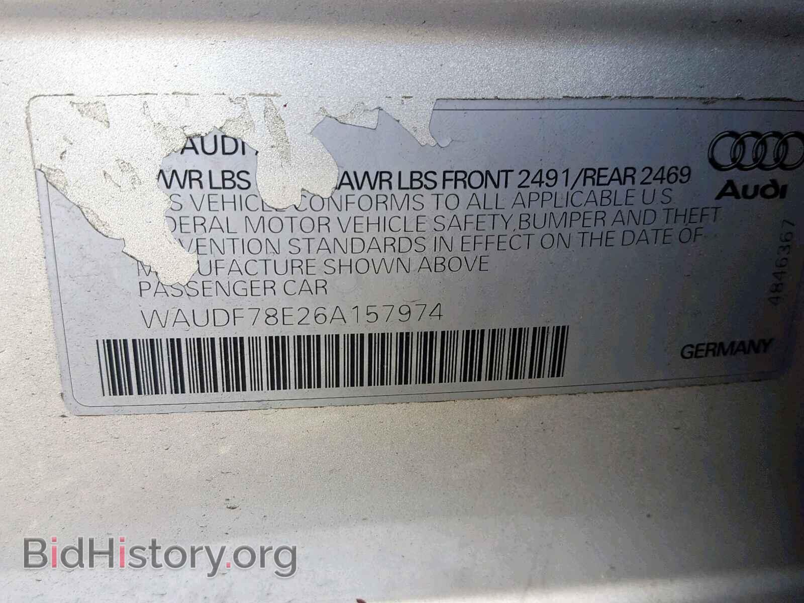 2006 AUDI A4 - VIN: WAUDF78E26A157974 - Фото 10