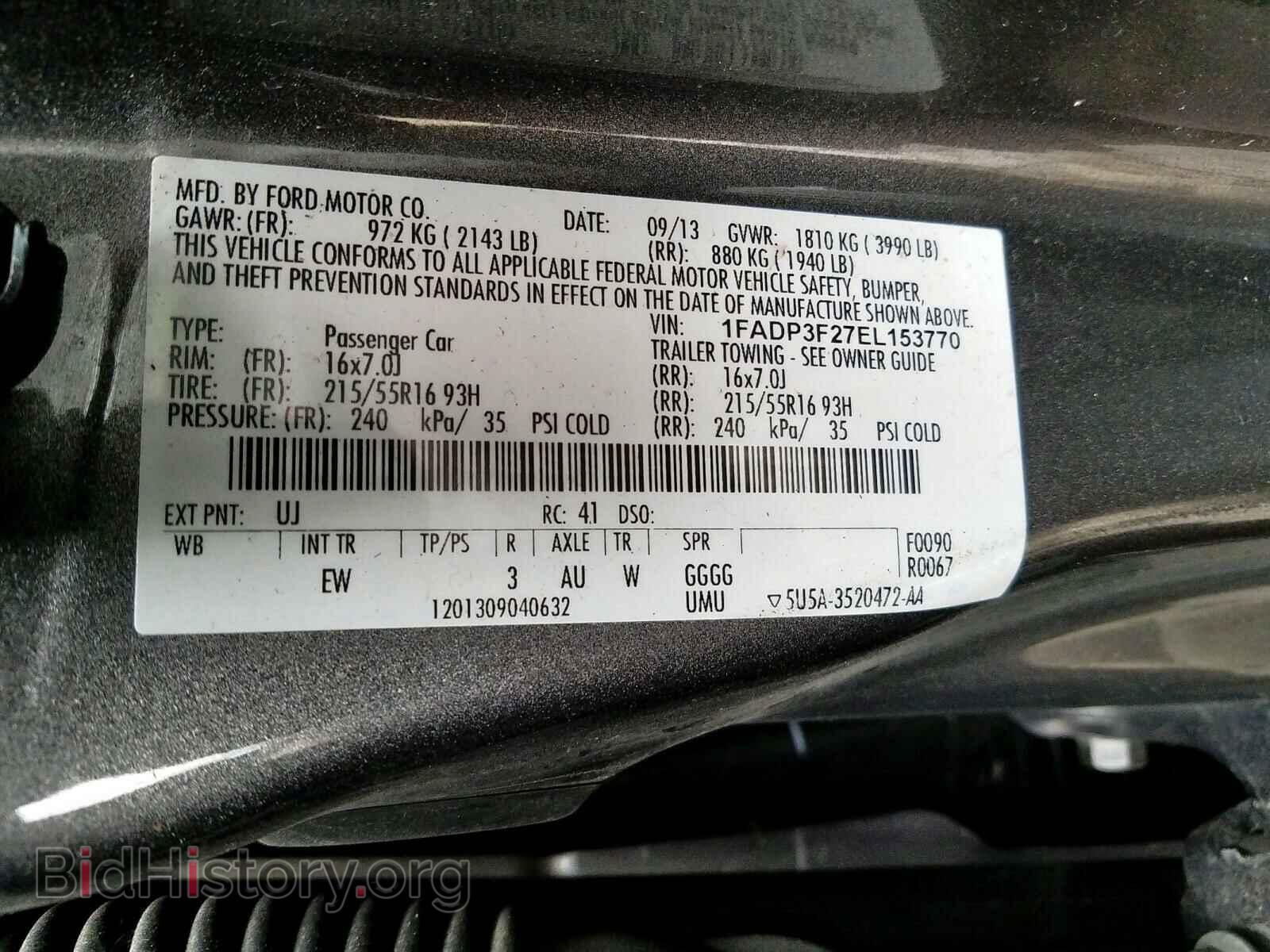 2014 FORD FOCUS - VIN: 1FADP3F27EL153770 - Фото 10