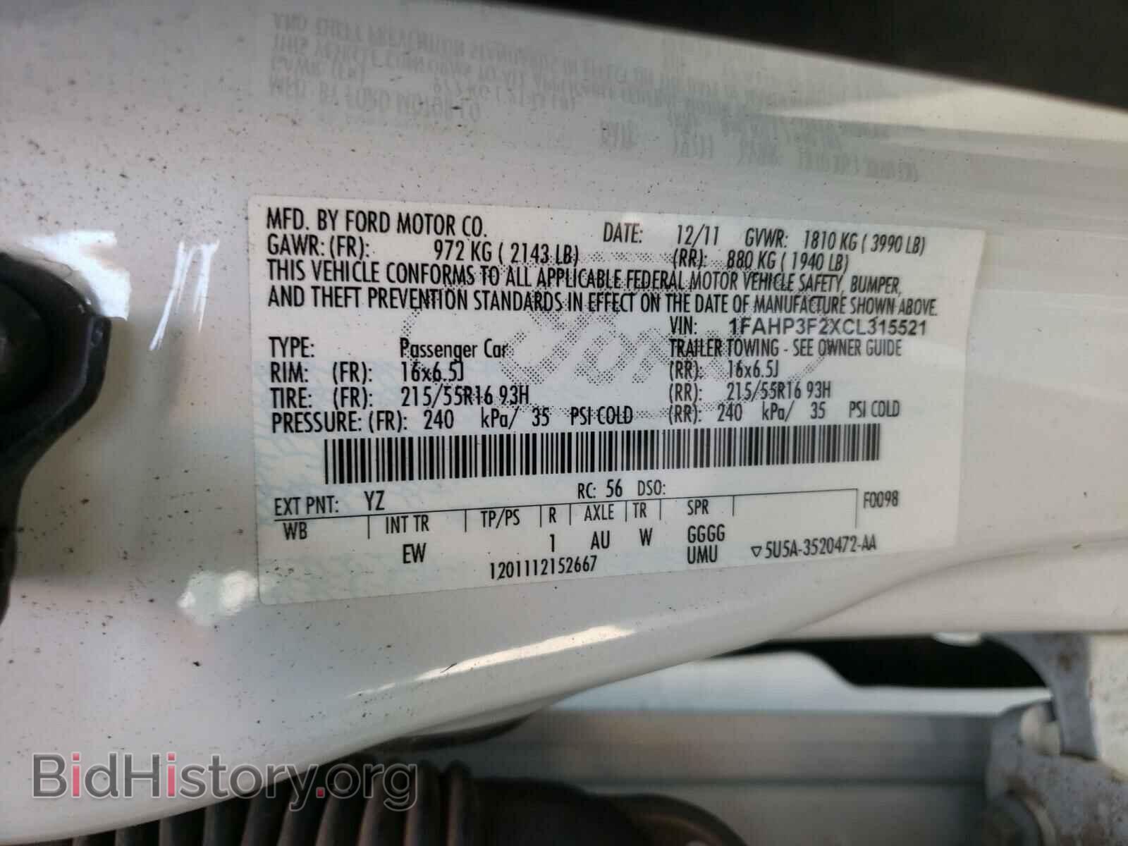 2012 FORD FOCUS - VIN: 1FAHP3F2XCL315521 - Photo 10