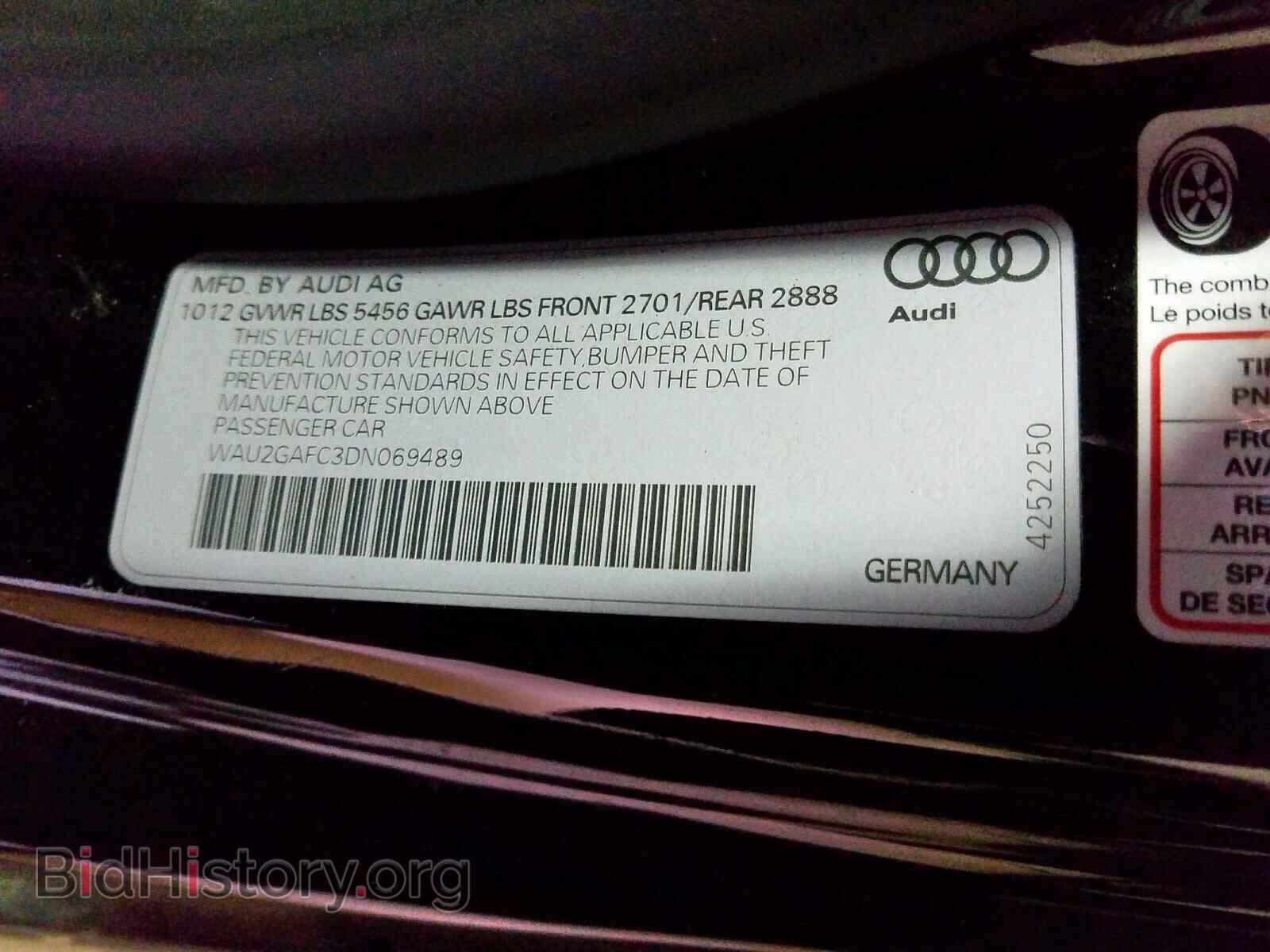 2013 AUDI A7 - VIN: WAU2GAFC3DN069489 - Фото 10