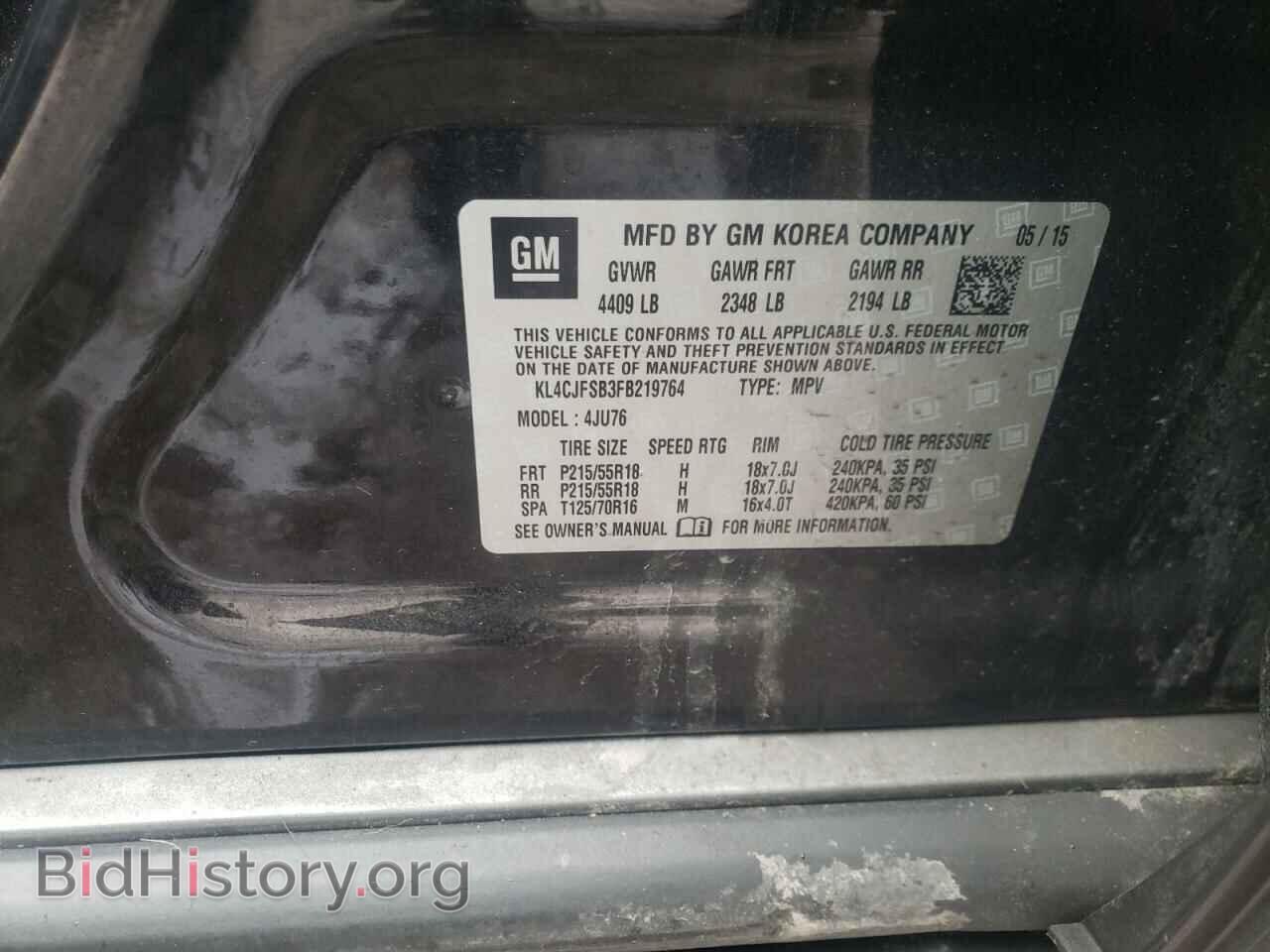 2015 BUICK ENCORE - VIN: KL4CJFSB3FB219764 - Photo 10