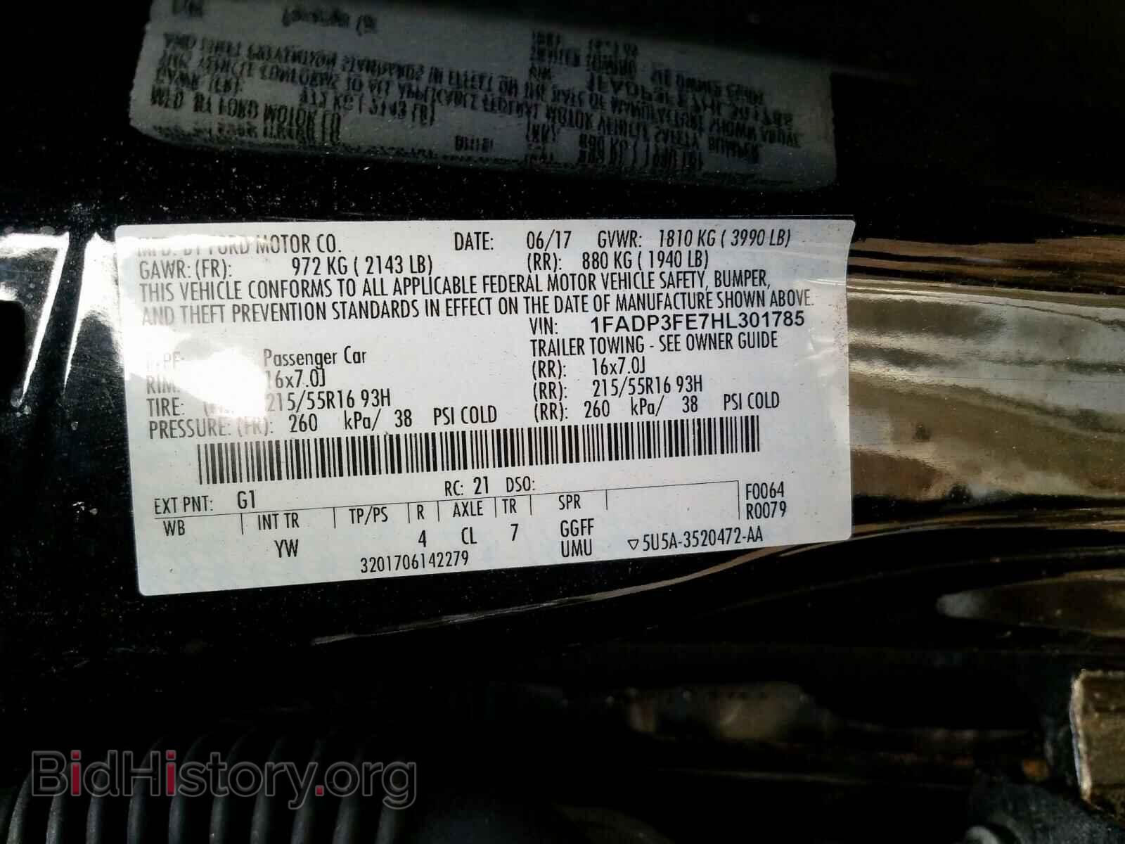 2017 FORD FOCUS - VIN: 1FADP3FE7HL301785 - Фото 10