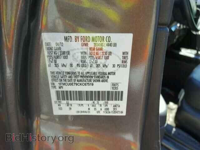 2012 FORD ESCAPE - VIN: 1FMCU0E79CKC67519 - Фото 10