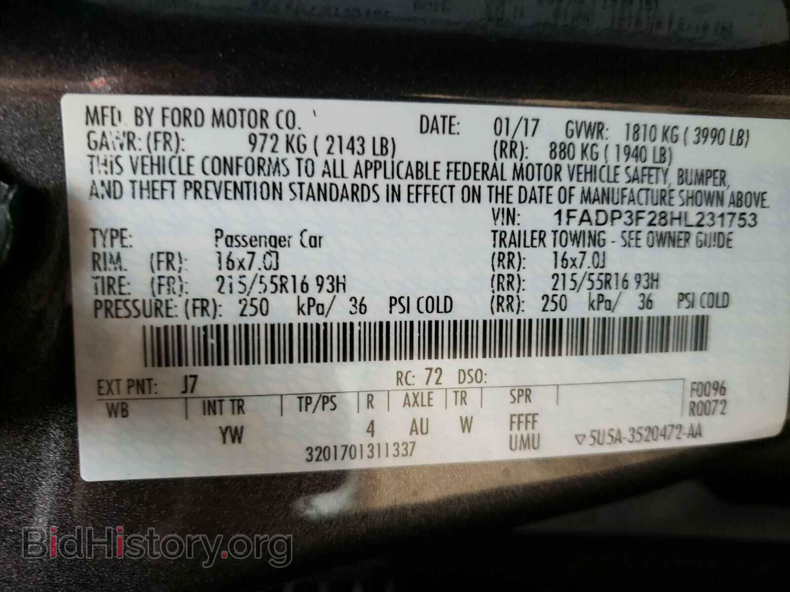 2017 FORD FOCUS - VIN: 1FADP3F28HL231753 - Фото 10