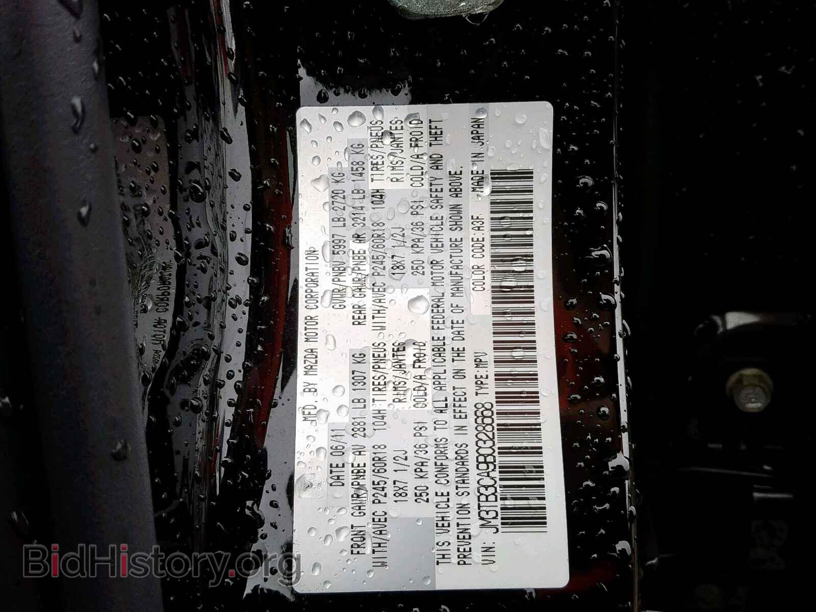 2011 MAZDA CX-9 - VIN: JM3TB3CA9B0328668 - Фото 10